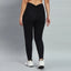 Strap Halter Sports Bra & Back Dip Black Leggings Set