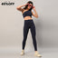 High-Waist Blue Sculpting Pocket Leggings